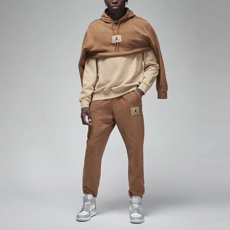 Air Jordan Essentials Statement Fleece Washed Pullover Hoodie 'Light British Tan' FB7290-281 sold by KicksCrew product image thumbnail 3