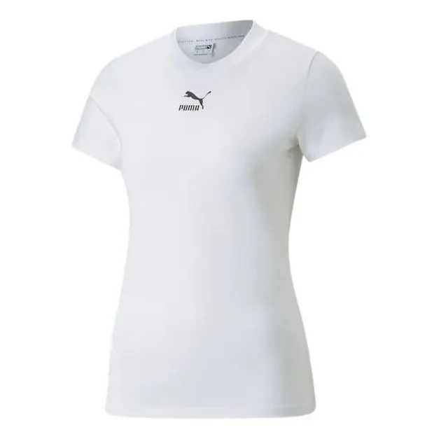 (WMNS) PUMA Classics Slim T-Shirt 'White' 535610-02 sold by KicksCrew