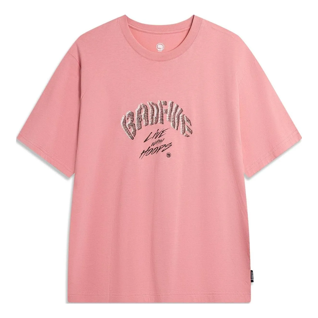 Li-Ning BadFive Hoops Graphic T-shirt 'Pink' AHSU427-6 sold by KicksCrew