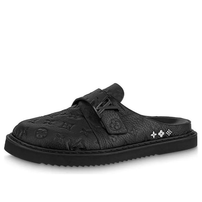 LOUIS VUITTON Easy Mules 'Black Monogram' 1AA0CA sold by KicksCrew