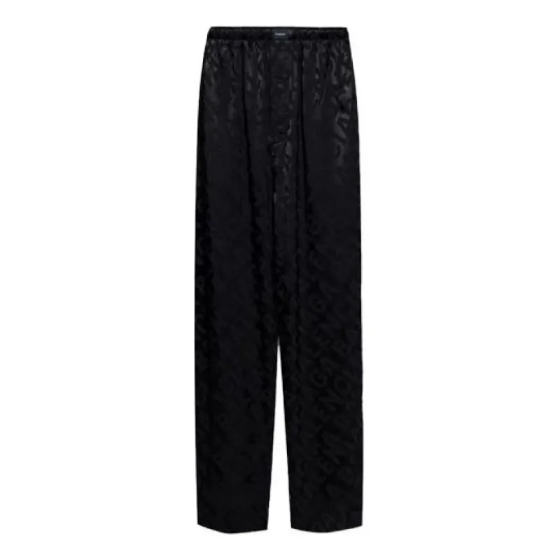 Balenciaga Logo Jacquard Trousers 'Black' 658883TLO581000 sold by KicksCrew