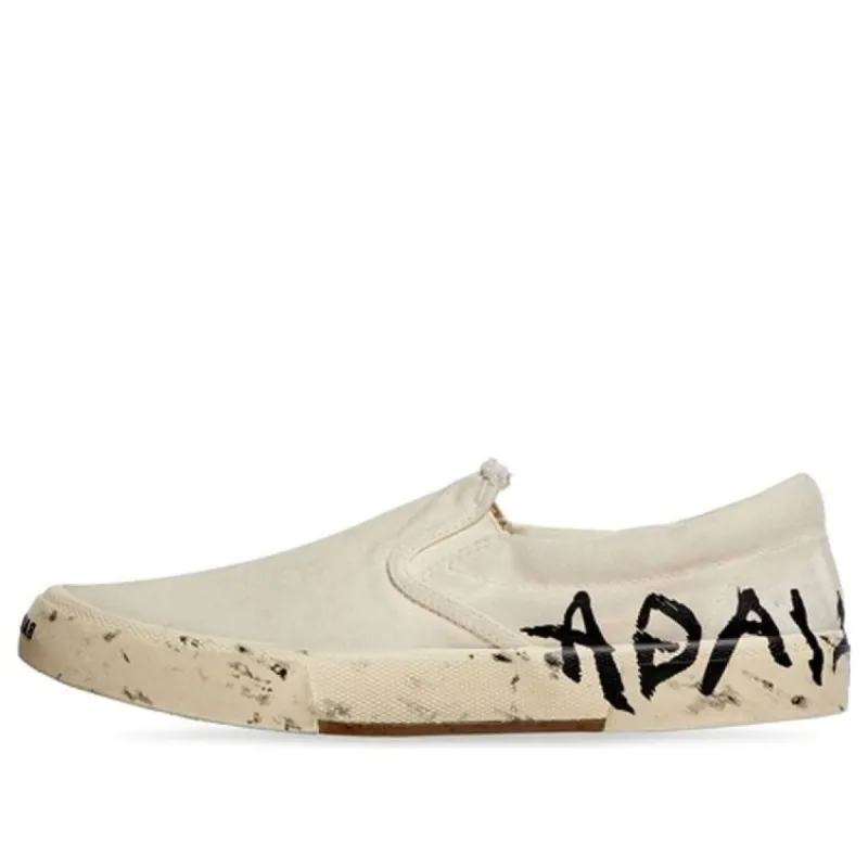 (WMNS) Balenciaga Paris Low Top Slip On Shoes 'Washed White Cotton' 710295W3RR59010 sold by KicksCrew