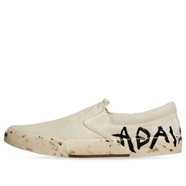 (WMNS) Balenciaga Paris Low Top Slip On Shoes 'Washed White Cotton' 710295W3RR59010 sold by KicksCrew