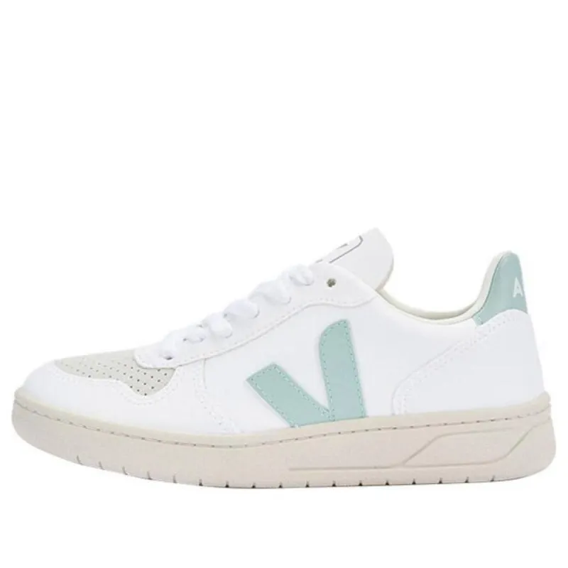 Veja V-10 Lace-Up Sneakers 'White Matcha Grey' VX0703062 sold by KicksCrew