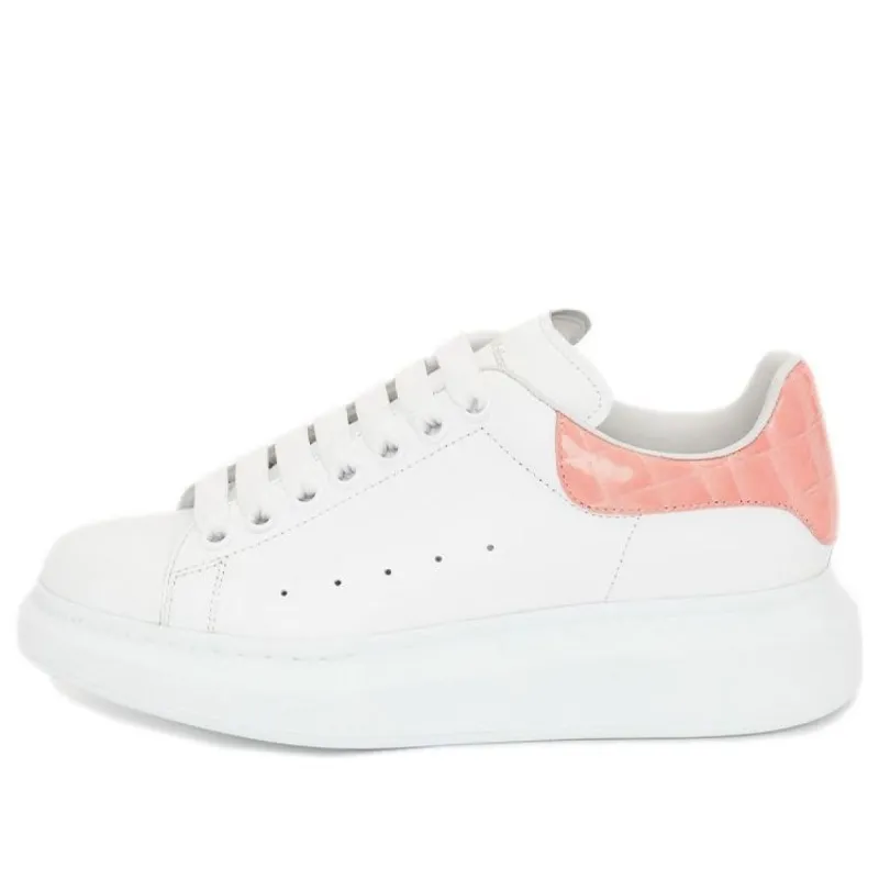 (WMNS) Alexander McQueen Oversized Sneaker 'White Pastel Pink Crocodile' 553770WIAF89414 sold by KicksCrew