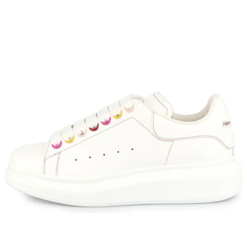 (WMNS) Alexander McQueen Oversized Sneaker 'White Rainbow' 553770WHZ4S9466 sold by KicksCrew