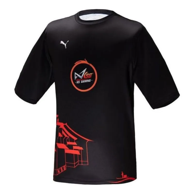 PUMA KS Gaming T-Shirt 'Black Red White' 605761-08 sold by KicksCrew