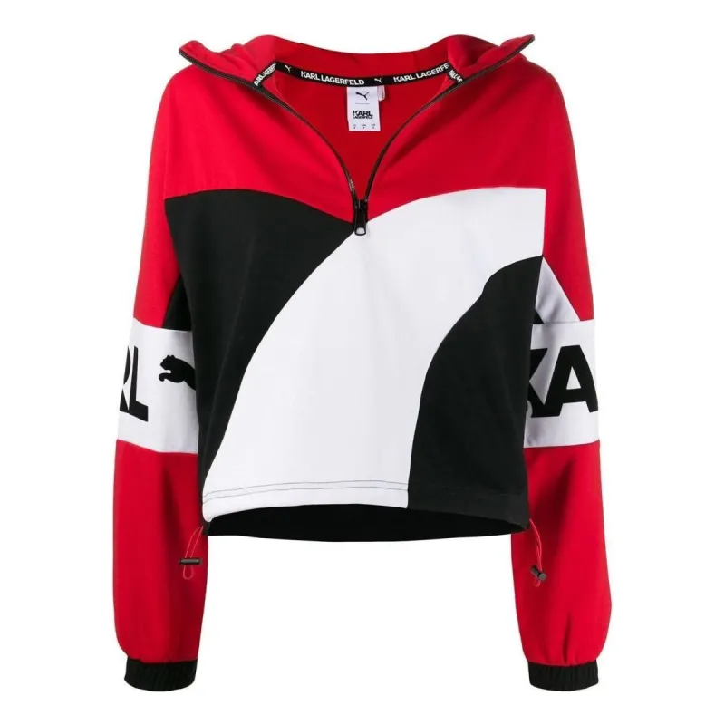 (WMNS) PUMA x Karl Lagerfield XTG Half-Zip Hoodie 'Red White Black' 595567-47 sold by KicksCrew
