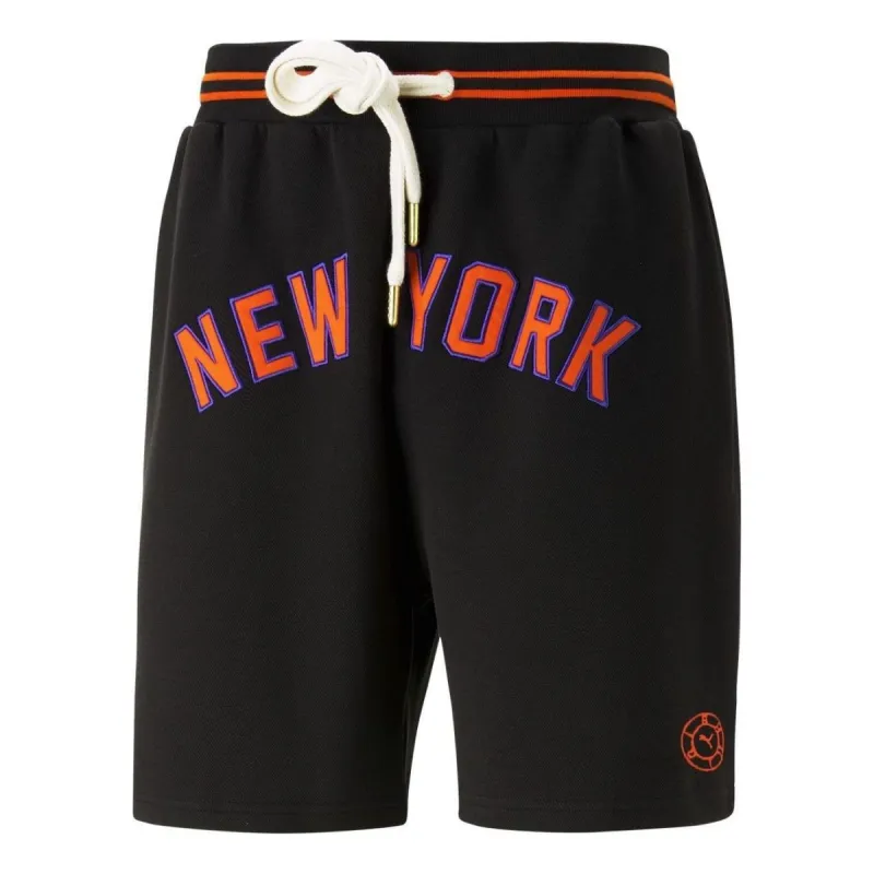 PUMA x Rhuigi New York Basketball Shorts 'Black Red' 539496-01 sold by KicksCrew