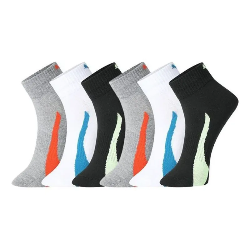 PUMA Lifestyle Short Socks 3 Pairs 'Black Orange White Blue Green' 701218310-003 sold by KicksCrew