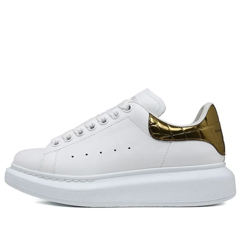 (WMNS) Alexander McQueen Oversized Sneaker 'Gold Crocodile' 553770WHYBQ9075 sold by KicksCrew