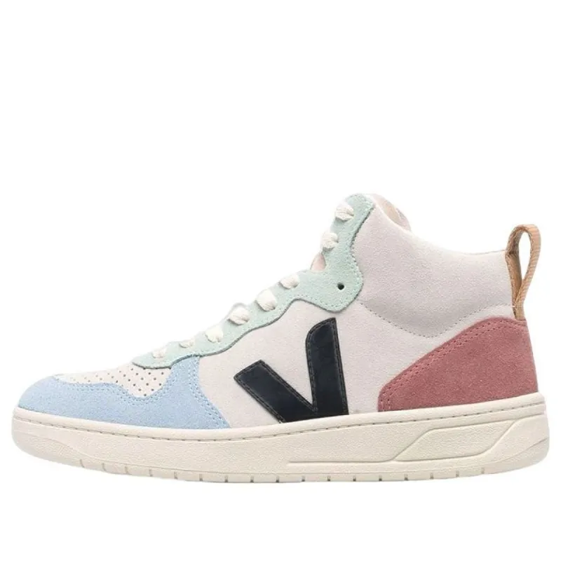 Veja V-15 High-Top Sneakers 'Beige Light Blue Black' VQ0302821A sold by KicksCrew