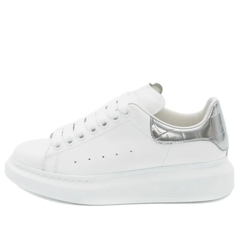 (WMNS) Alexander McQueen Oversized Sneaker 'Silver Crocodile' 553770WHYBQ9071 sold by KicksCrew