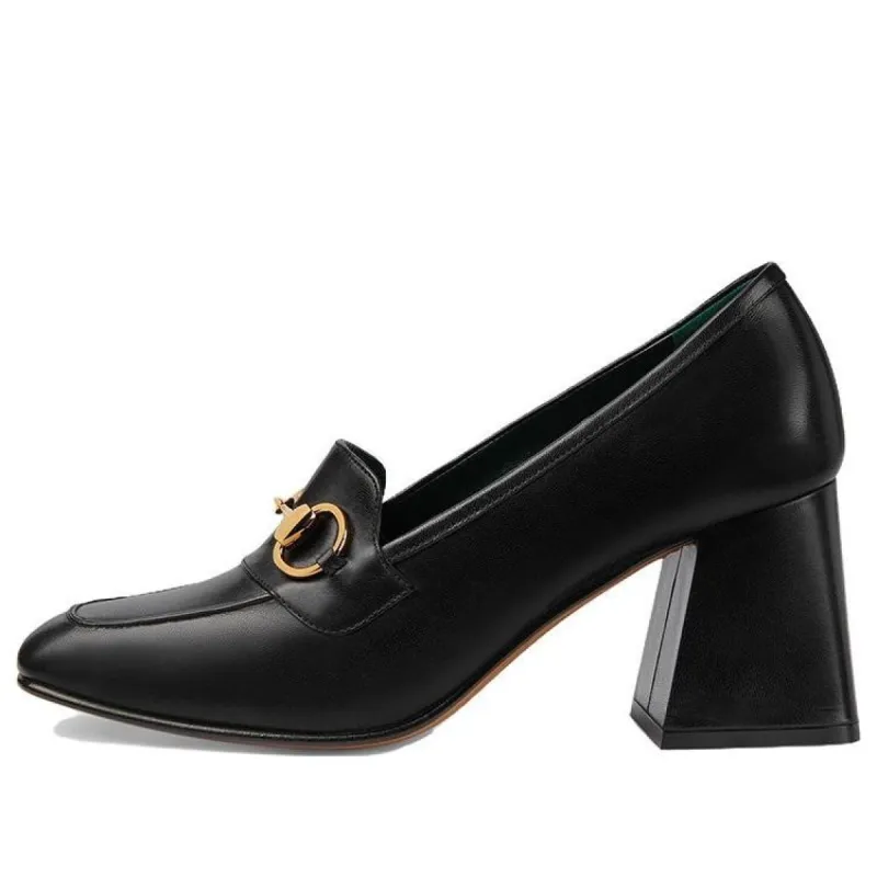(WMNS) GUCCI Web Accent Leather Pumps 'Black' 757934-AACE8-1000 sold by KicksCrew