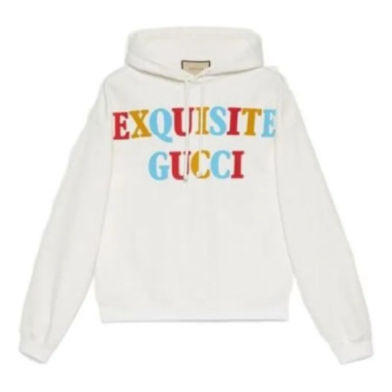 Gucci Exquisite Logo Hooded Sweatshirt 'White' 700120-XJEXD-9095 sold by KicksCrew