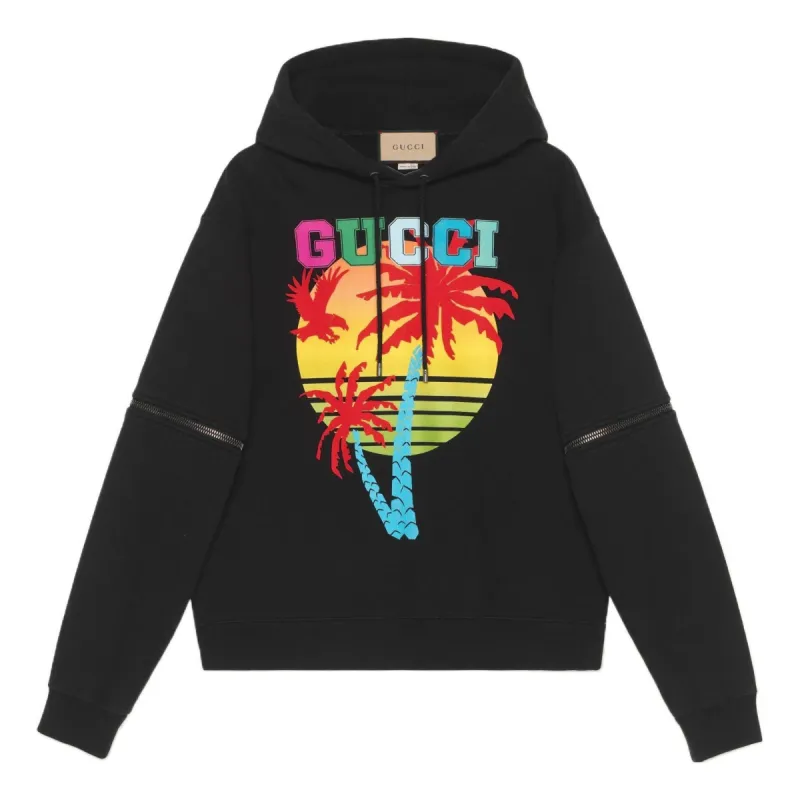 Gucci Sunset Hooded Sweatshirt With Removable Sleeves 'Black' 700117-XJEOT-1082 sold by KicksCrew