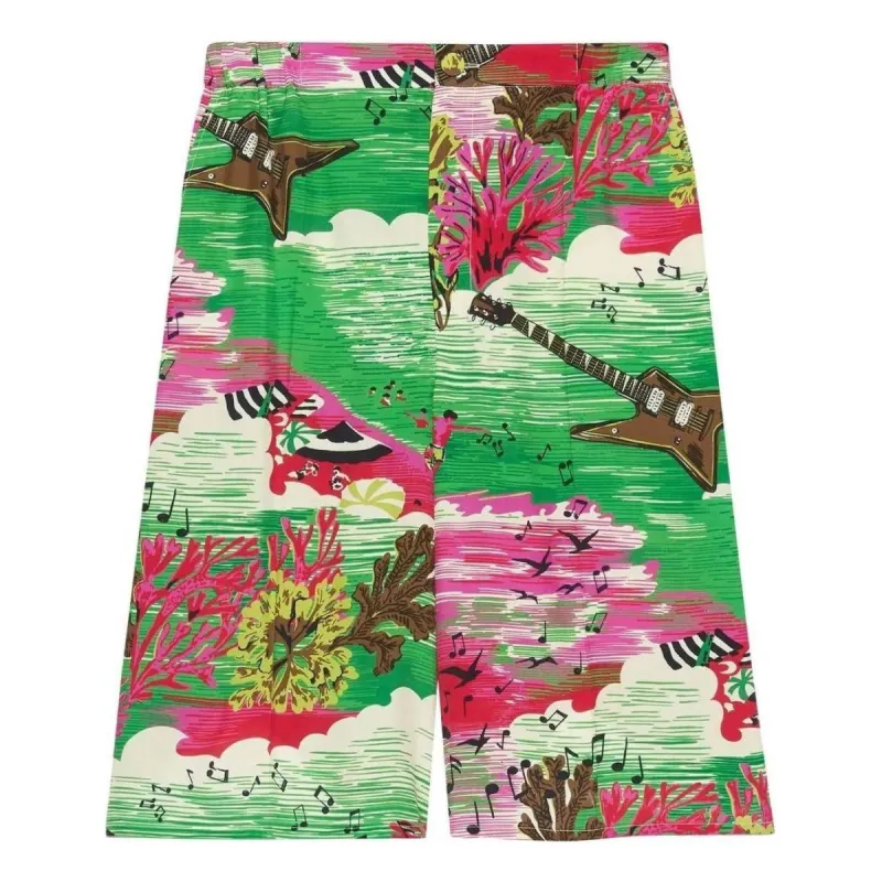 Gucci Printed Silk Shorts 'Green' 697957-ZAIP8-3481 sold by KicksCrew