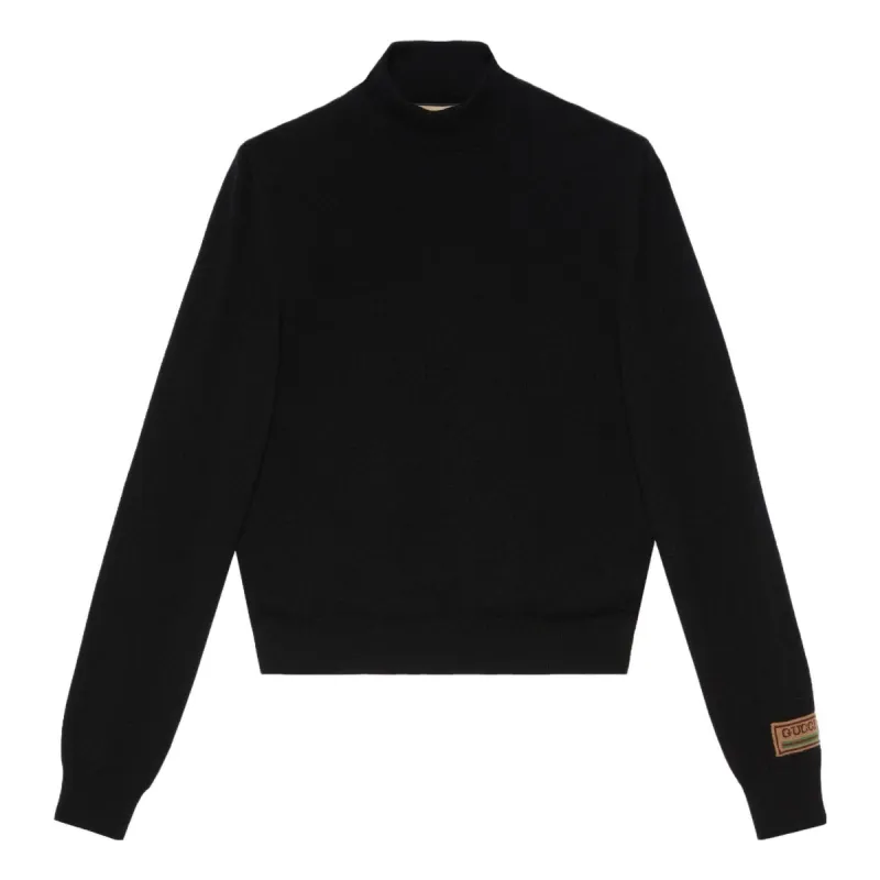 Gucci Cashmere Polo Neck With Gucci Intarsia 'Black' 694752-XKCD3-1152 sold by KicksCrew