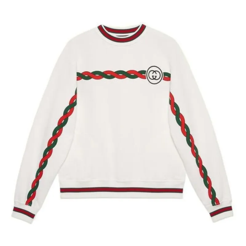 Gucci Cotton Sweatshirt With Interlocking G 'White' 692351-XJD7R-9125 sold by KicksCrew