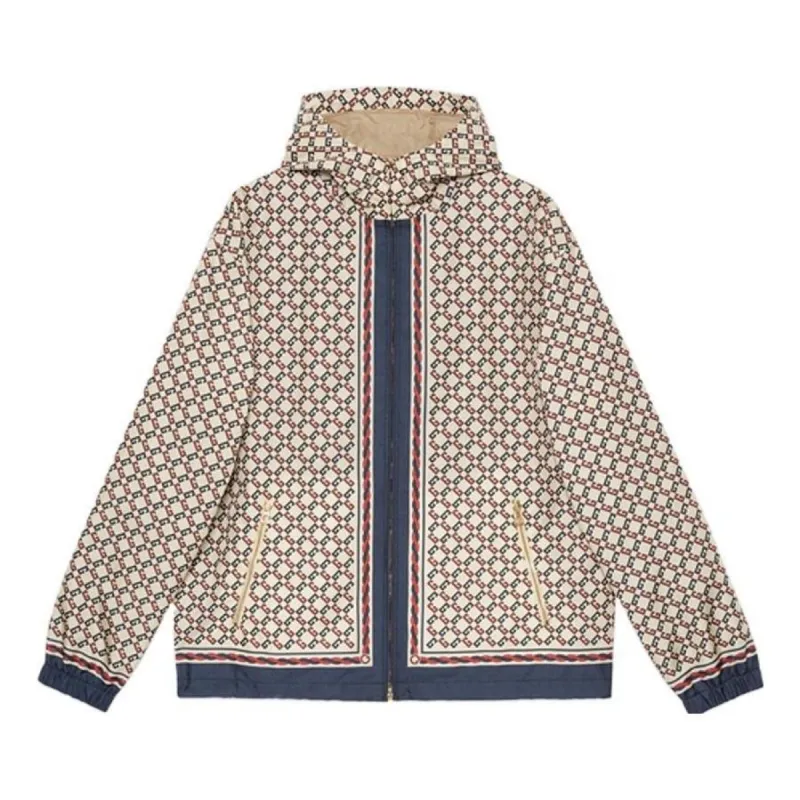 Gucci Nylon Jacket With Geometric G Motif 'Ivory Blue' 690272-ZAIXL-9093 sold by KicksCrew