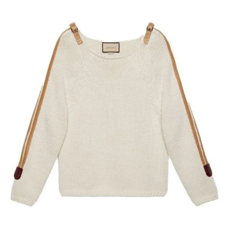 Gucci Wool Knit Jumper With Leather Detail 'Beige' 683716-XKB4H-9791 sold by KicksCrew