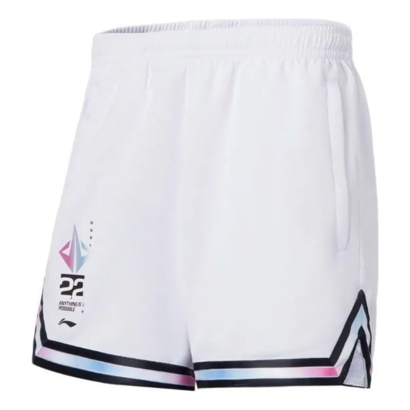 Li-Ning Jimmy Butler Logo Basketball Shorts 'White' AAPS051-2 sold by KicksCrew