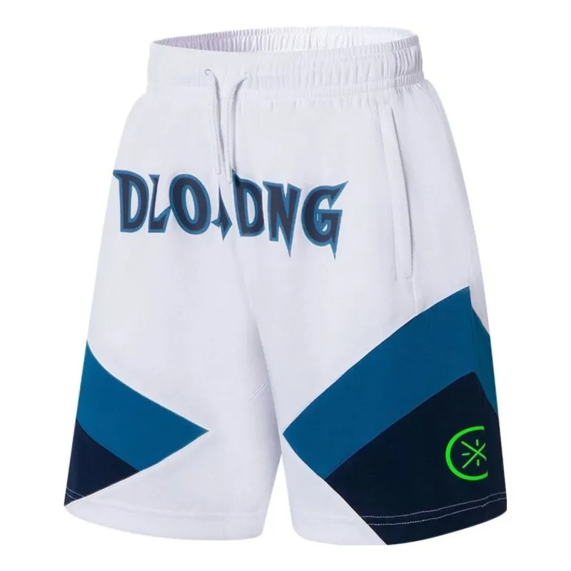Li-Ning Way Of Wade Dloading Logo Basketball Shorts 'White Blue' AAPS041-10 sold by KicksCrew