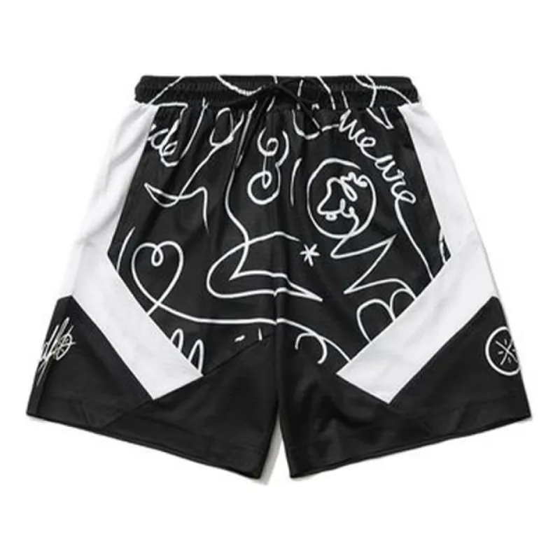 Li-Ning x DFT Way Of Wade Logo Basketball Shorts 'Black White' AAPR257-1 sold by KicksCrew