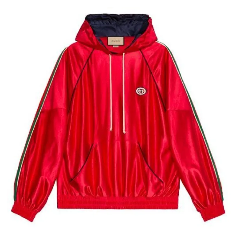 GUCCI SS21 Taped Hooded Track Jacket 'Red' 653373-XJDI9-6429 sold by KicksCrew