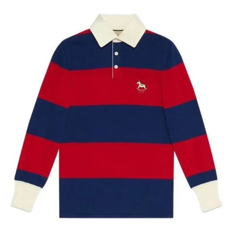 Gucci Striped Wool Polo 'Blue Red' 673844-XKB26-4358 sold by KicksCrew