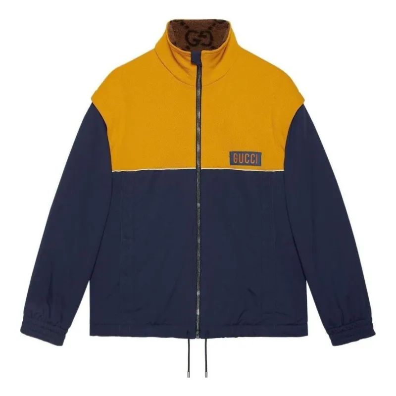GucciI Technical Jersey Jacket With Detachable Sleeves 'Navy Yellow' 673635-XJDVC-7211 sold by KicksCrew