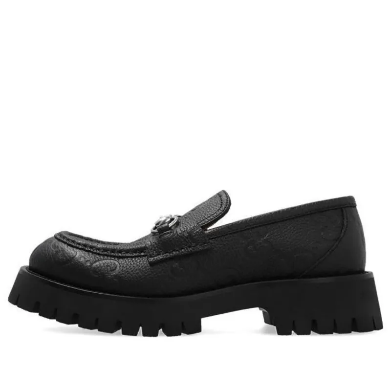 (WMNS) Gucci with Horsebit Leather Lug Loafers 'Core Black' 756501-AACJC-1000 sold by KicksCrew