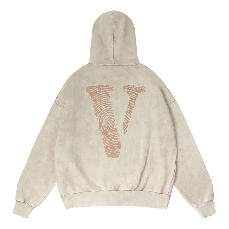 VLONE Finger Print Logo Hoodie 'Beige Red' VLHD24004-BE sold by KicksCrew
