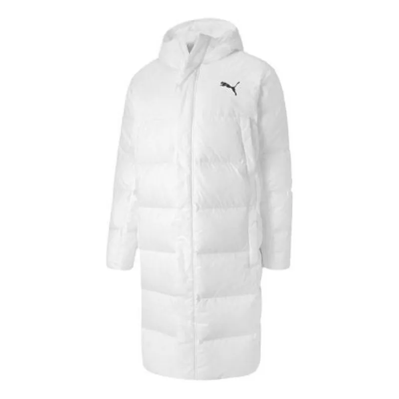 Puma Long Oversized Down Jacket 'White Black' 585403-02 sold by KicksCrew