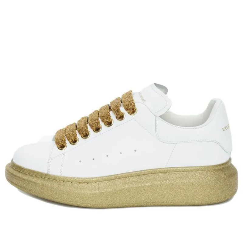 (WMNS) Alexander McQueen Oversized Sneaker 'White Gold' 553770WHWKV9075 sold by KicksCrew