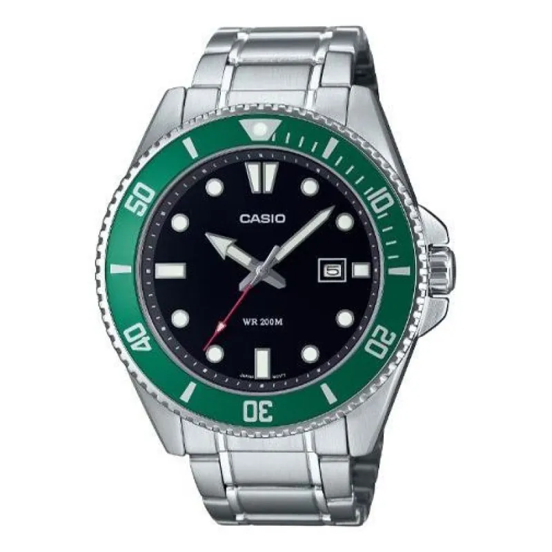 CASIO Analog 'Silver Verdent Green' MDV-107D-3A sold by KicksCrew