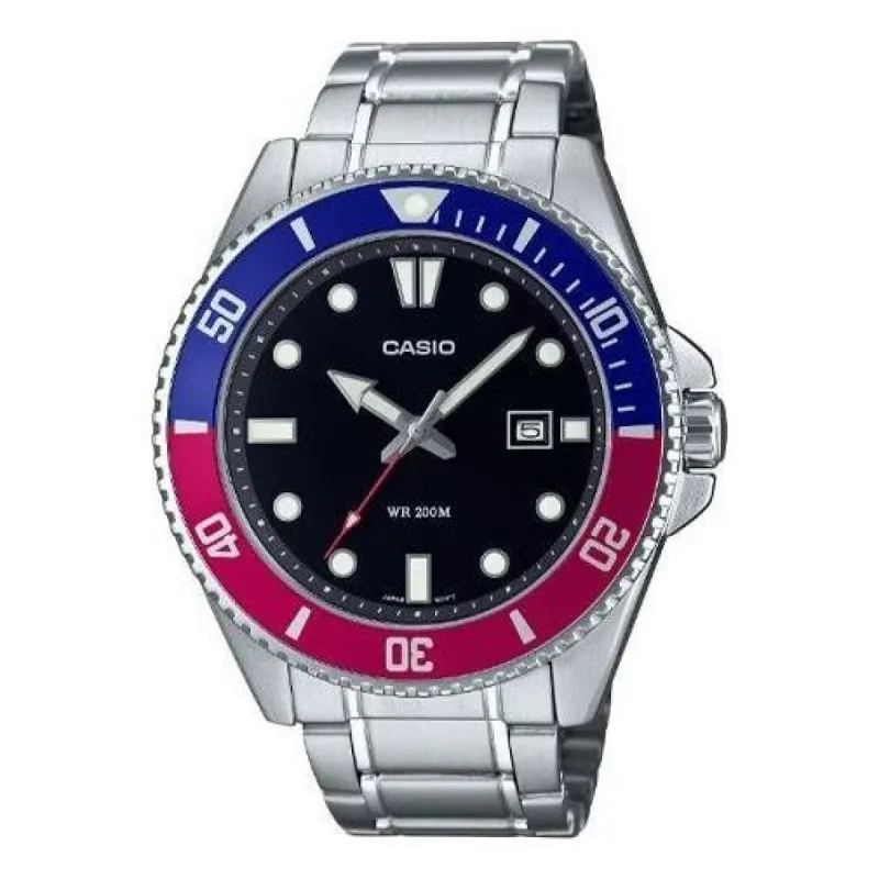 CASIO Analog 'Silver Blue Plum' MDV-107D-1A3 sold by KicksCrew