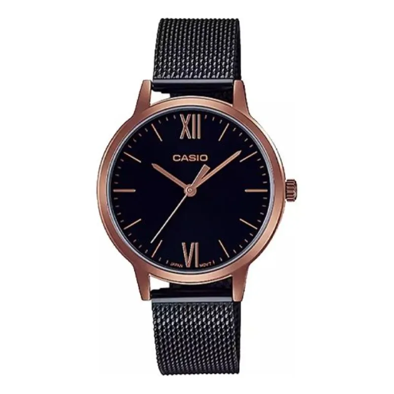 (WMNS) CASIO Analog 'Black Rose Gold' LTPE157MRB1B sold by KicksCrew