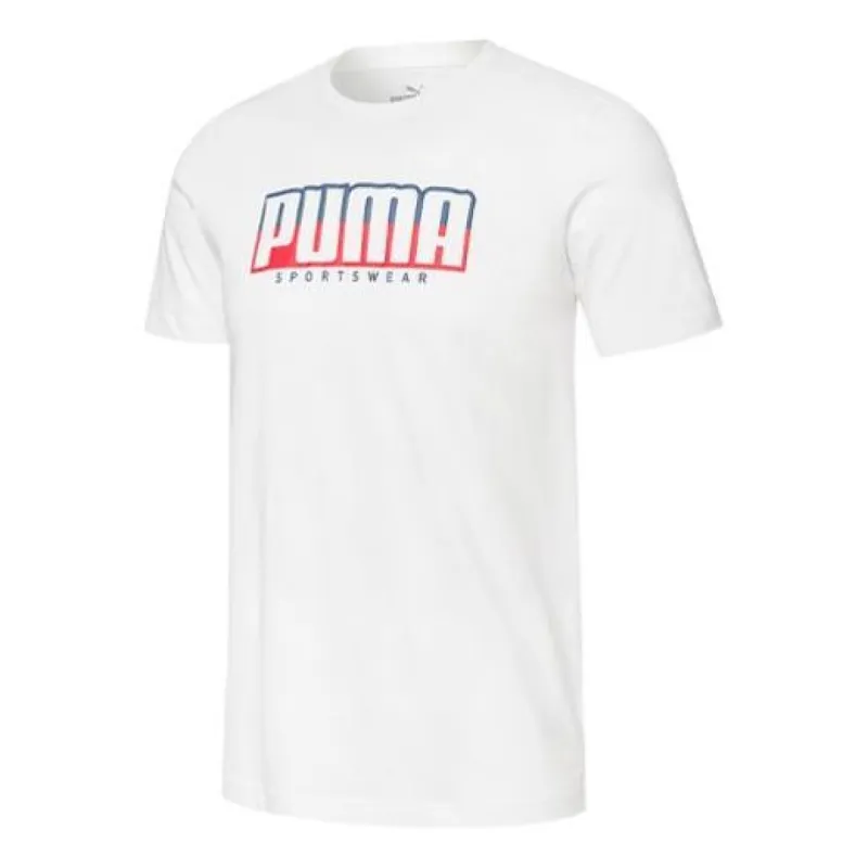 Puma Athletics Logo Tee 'White' 583831-02 sold by KicksCrew