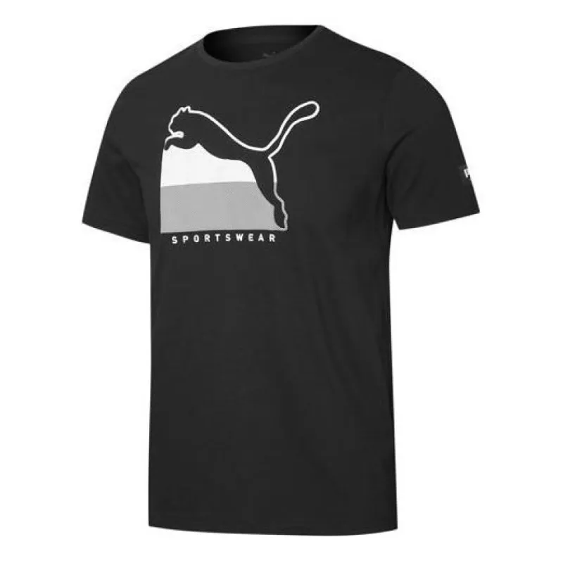 Puma Athletics Logo Tee 'Black' 583831-01 sold by KicksCrew
