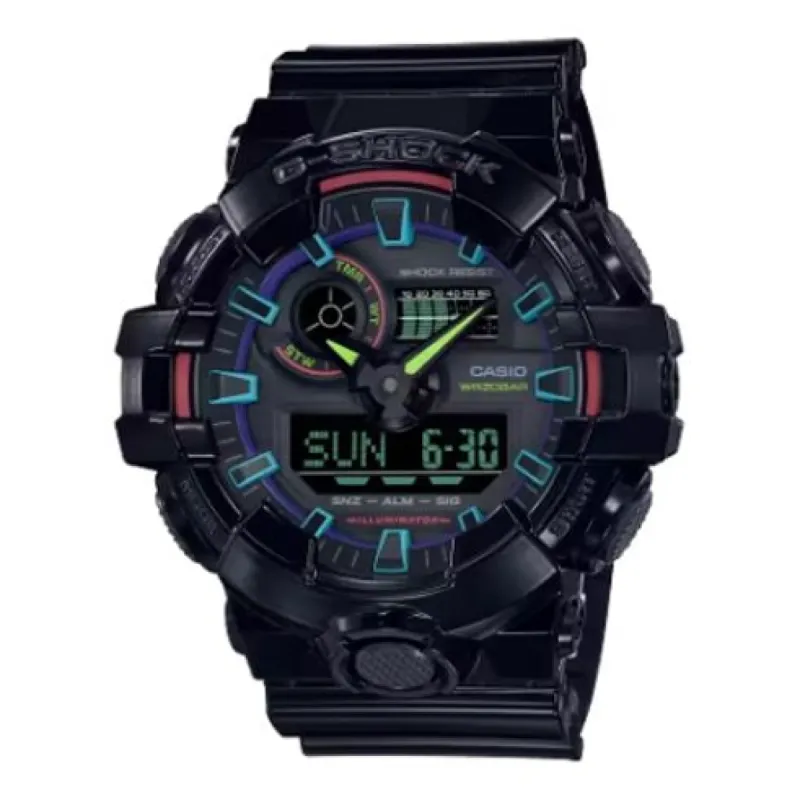 CASIO G-Shock Digital-Analog 'Black Blue Red' GA-700RGB-1A sold by KicksCrew