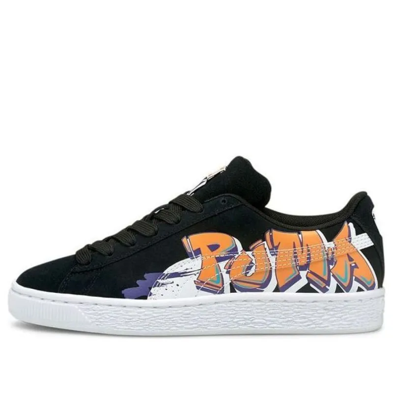 (GS) Puma Suede Street Art 'Black Vibrant Orange' 380889-01 sold by KicksCrew