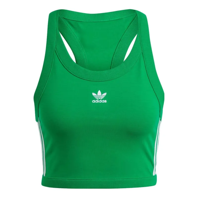 (WMNS) Adidas Adicolor Classics 3-Stripes Short Tank Tops 'Green' IK6586 sold by KicksCrew