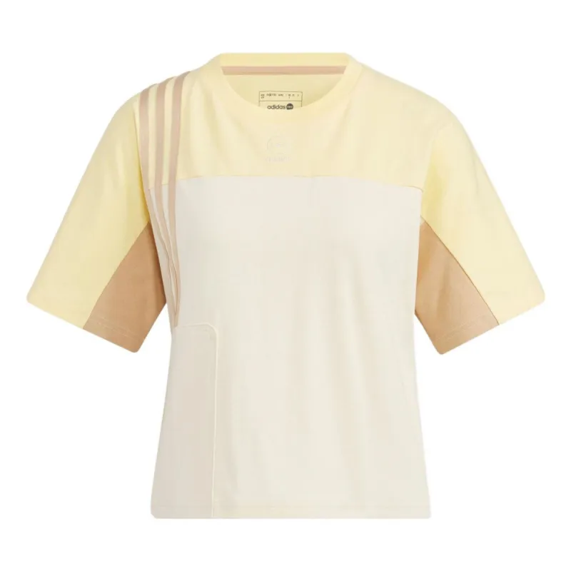 (WMNS) Adidas Neo Util T-Shirts 'White Yellow' HN2348 sold by KicksCrew