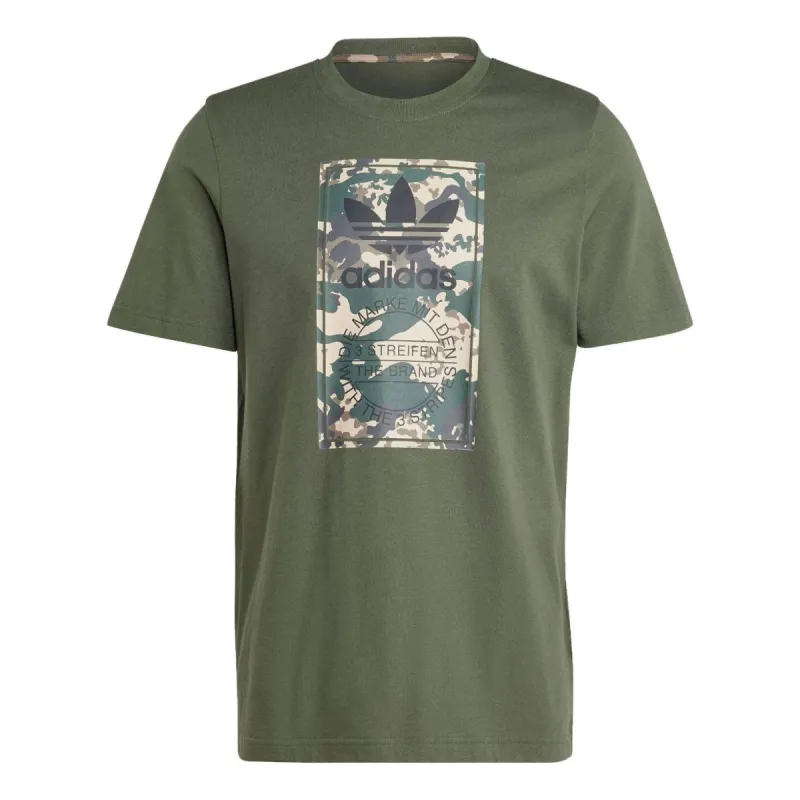 adidas Graphics Camo Tongue Label Tee 'Shadow Green' IU4684 sold by KicksCrew