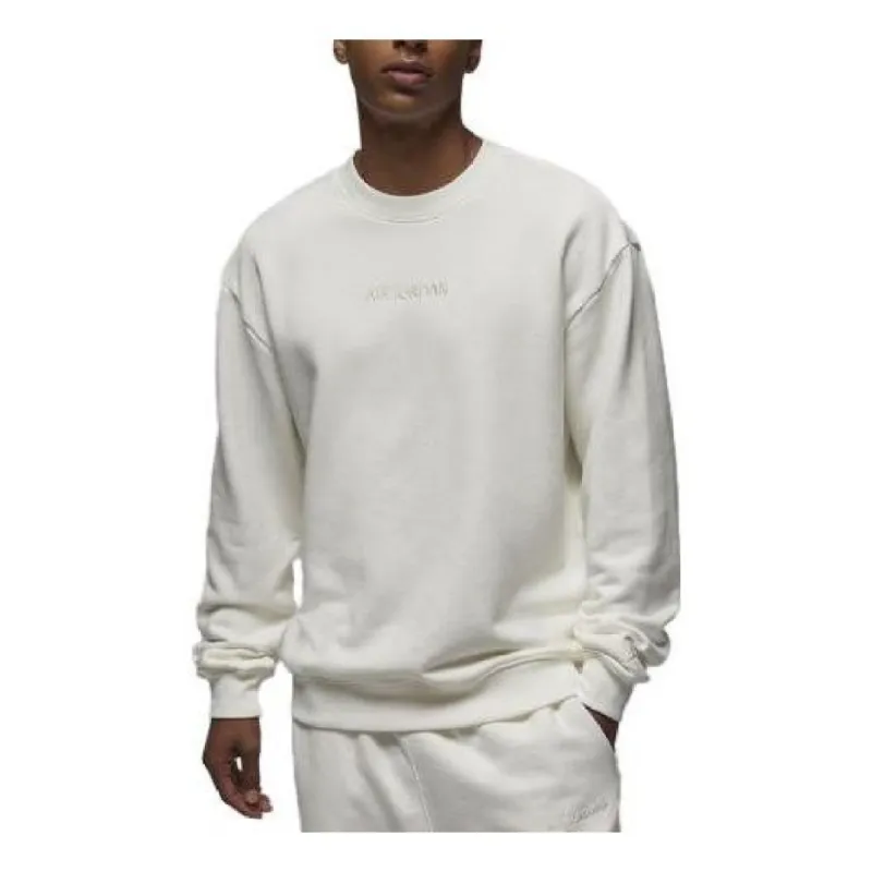 Air Jordan Wordmark Fleece Crewneck Sweatshirt 'Sail' FJ7788-133 sold by KicksCrew