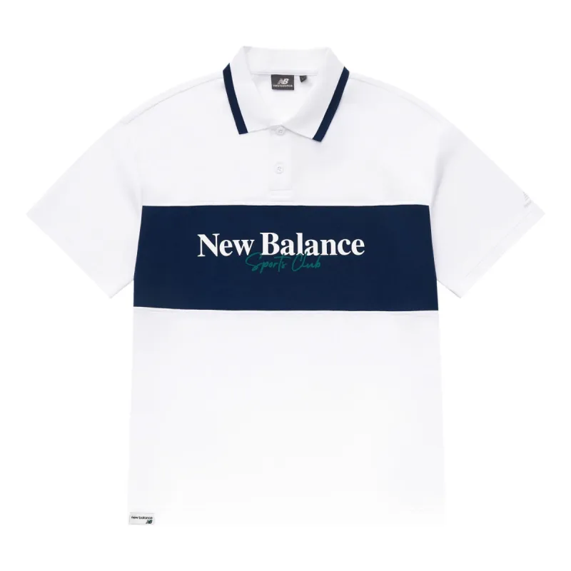 New Balance Polo T-Shirt 'White Blue' 5FD24203-WT sold by KicksCrew