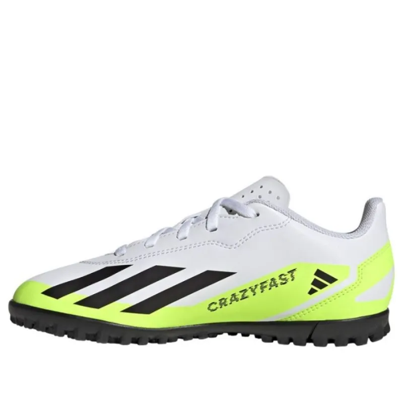 (GS) adidas X Crazyfast.4 Tf 'White Black Lucid Lemon' IE4066 sold by KicksCrew