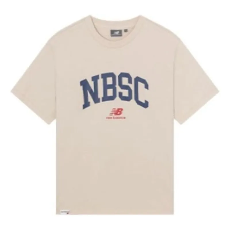 New Balance Logo Print Tee 'Beige Blue' 5ED25373-CRE sold by KicksCrew