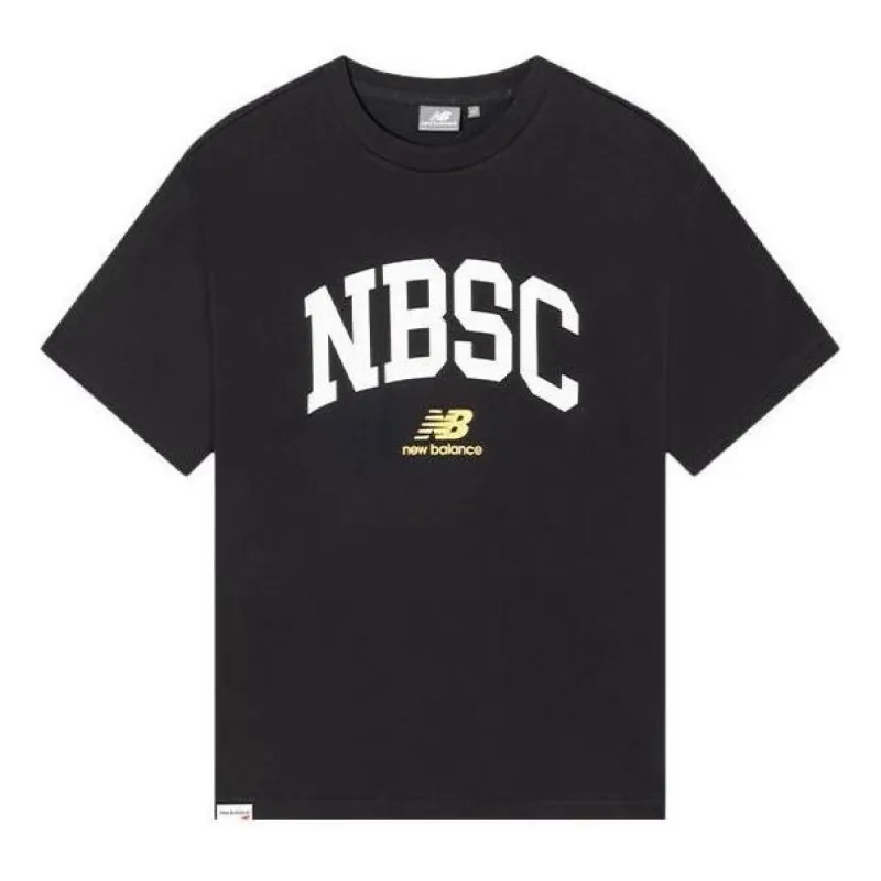New Balance Essentials Graphic Logo Tee 'Black White' 5ED25373-BK sold by KicksCrew